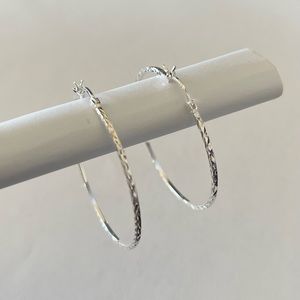 Sterling Silver Diamond Cut Hoop Earrings